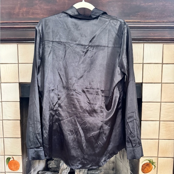 Lucca x Wildfang Black Satin Button Up - Picture 3 of 7